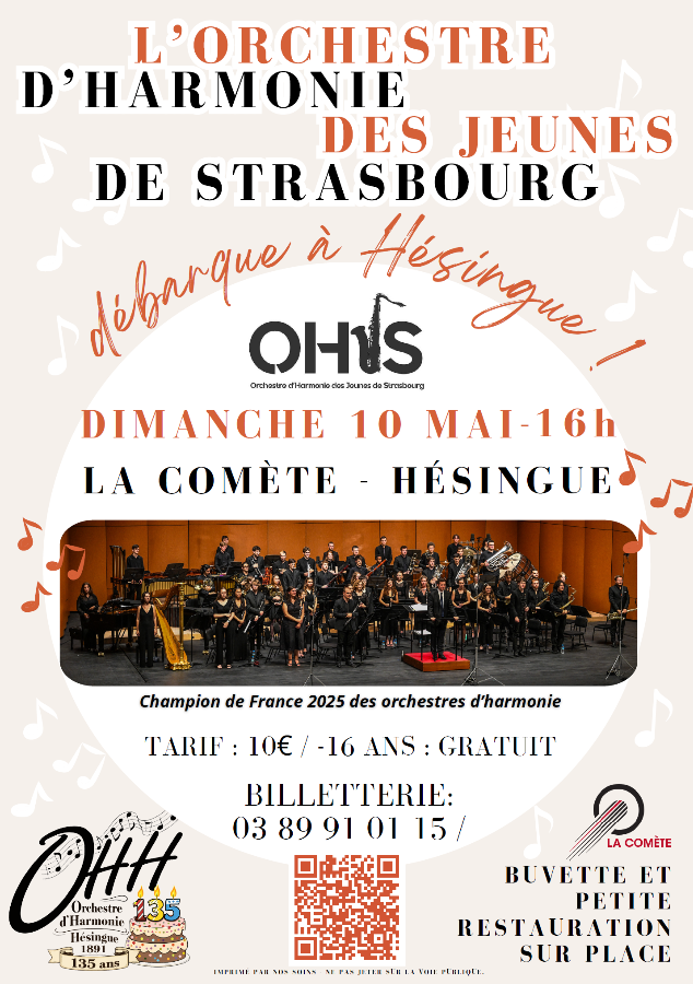 Affiche Orchestre d’Harmonie des Jeunes de Strasbourg (OHJS)