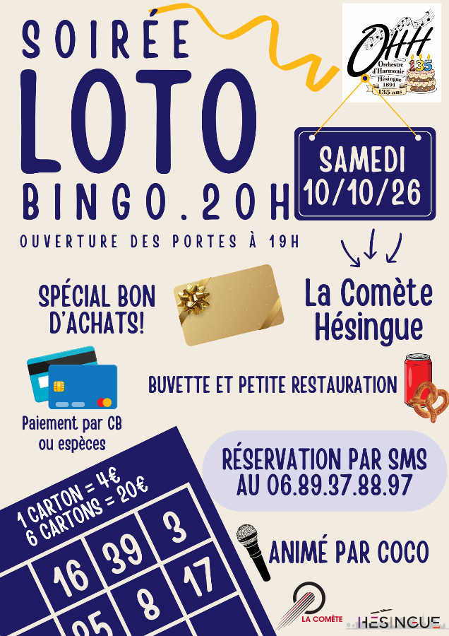 Affiche Soirée Loto Bingo